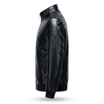 Allsaints Leather - Talom | Zippered Stand-Collar Leather Jacket Men