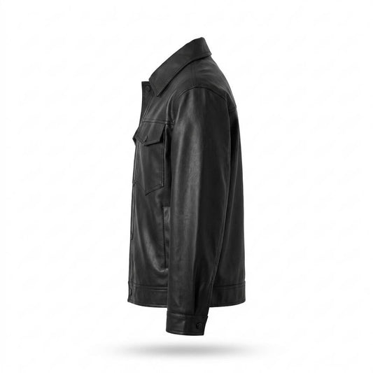 Allsaints Leather - Vilev | Button-Front Chest-Pocket Leather Jacket Men