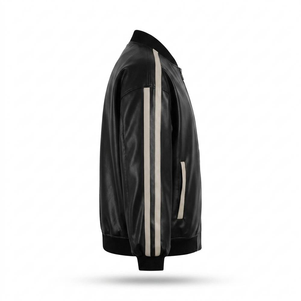 Allsaints Leather - Miran | Striped Zip-Up Jacket Unisex