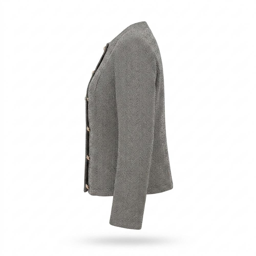 Allsaints Leather - Nivel | Herringbone Double-Breasted Jacket Women