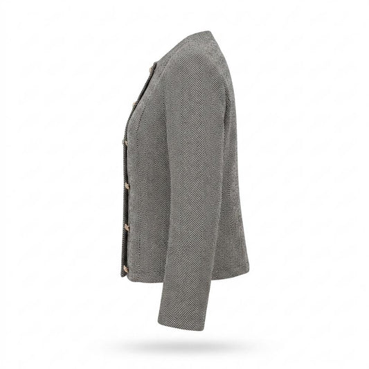 Allsaints Leather - Nivel | Herringbone Double-Breasted Jacket Women
