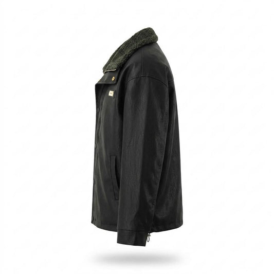 Allsaints Leather - Sakar | Lined Shearling-Collar Leather Jacket Unisex
