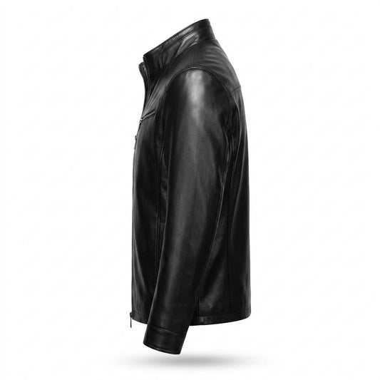 Allsaints Leather - Lutar | Quilted Stand-Collar Leather Jacket Men