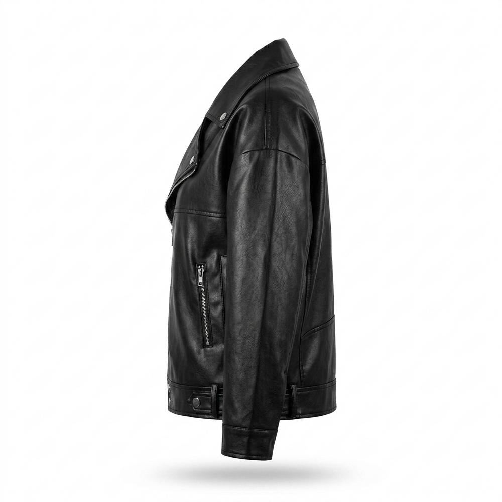 Allsaints Leather - Vever | Oversized Asymmetrical Leather Jacket Women