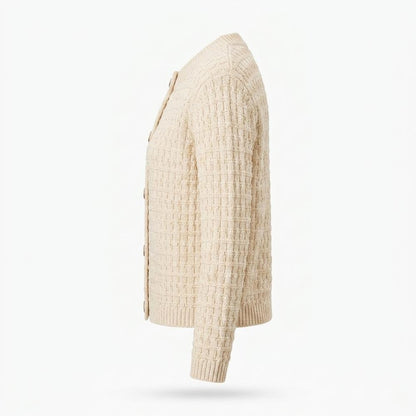 Allsaints Leather - Risan | Waffle-Knit Button-Front Knit Cardigan Women