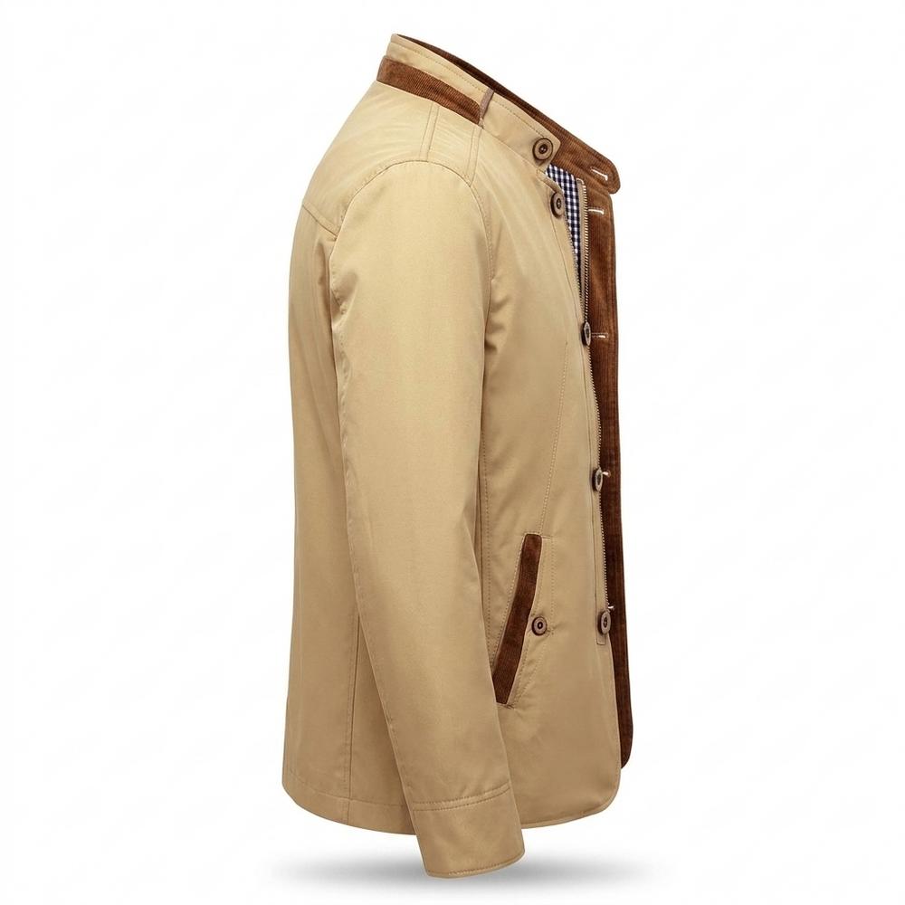 Allsaints Leather - Maron | Stand-Collar Button-Up Jacket Men