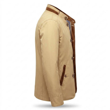 Allsaints Leather - Maron | Stand-Collar Button-Up Jacket Men