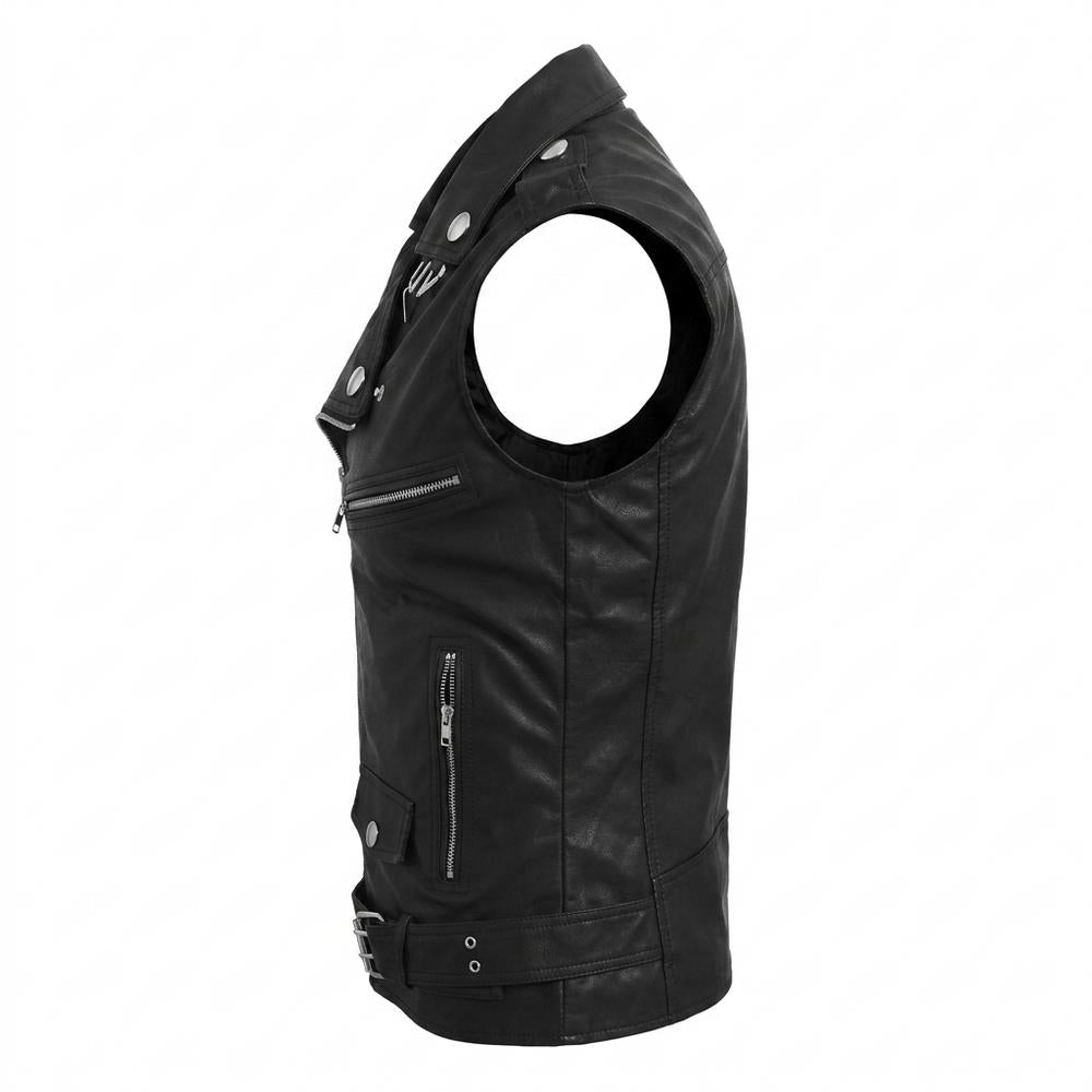 Allsaints Leather - Velin | Asymmetrical Sleeveless Vest Men