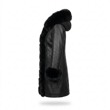 Allsaints Leather - Lymir | Fur-Trimmed Hooded Coat Women