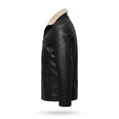 Allsaints Leather - Nosen | Fleece-Lined Zip-Up Leather Jacket Men