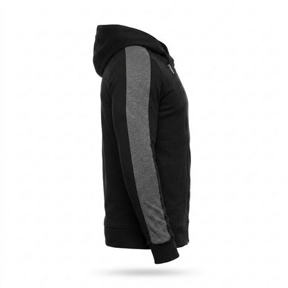 Allsaints Leather - Tahal | Asymmetrical-Zip Two-Tone Hoodie Men