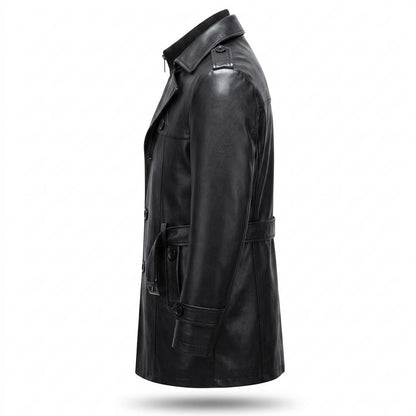 Allsaints Leather - Comor | Lined Belted Coat Men