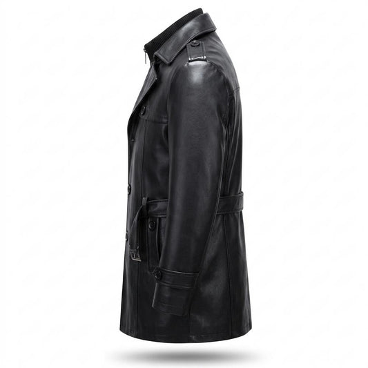 Allsaints Leather - Comor | Lined Belted Coat Men