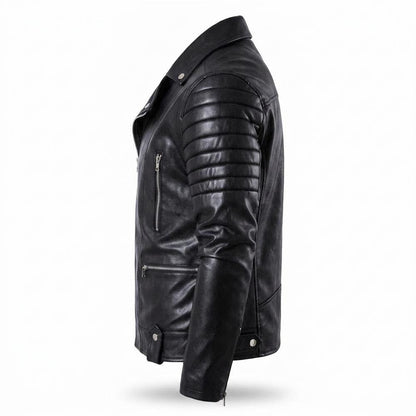 Allsaints Leather - Lymor | Asymmetrical Quilted Leather Jacket Men