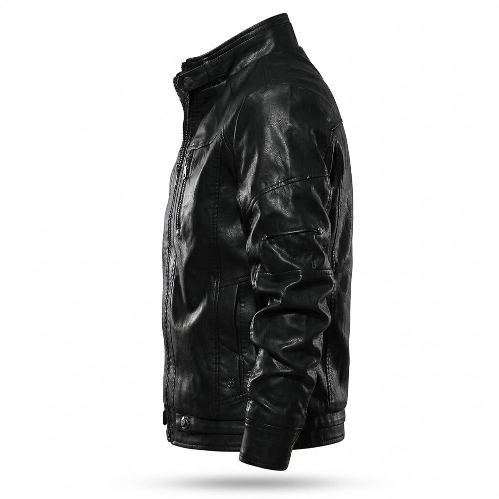 Allsaints Leather - Moton | Zip-Up Stand-Collar Leather Jacket Men