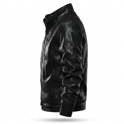 Allsaints Leather - Moton | Zip-Up Stand-Collar Leather Jacket Men