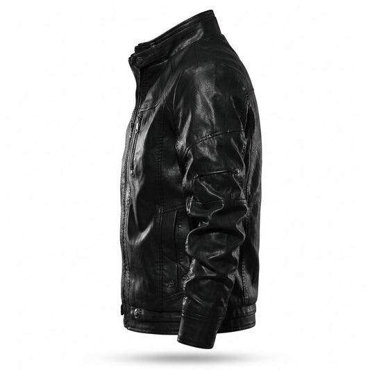 Allsaints Leather - Moton | Zip-Up Stand-Collar Leather Jacket Men