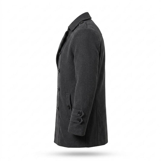 Allsaints Leather - Ramer | Double-Breasted Felted Coat Men