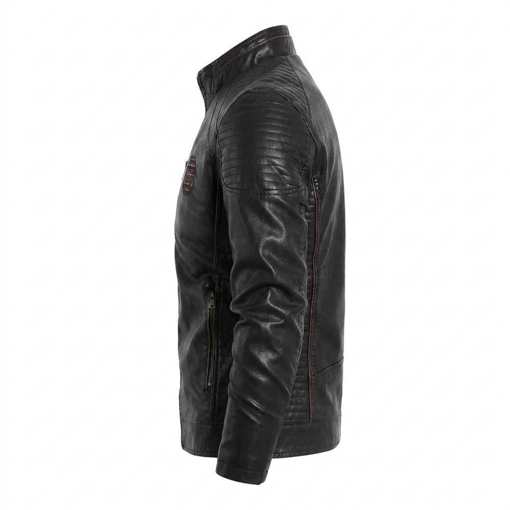 Allsaints Leather - Yonor | Quilted Embroidered Leather Jacket Men