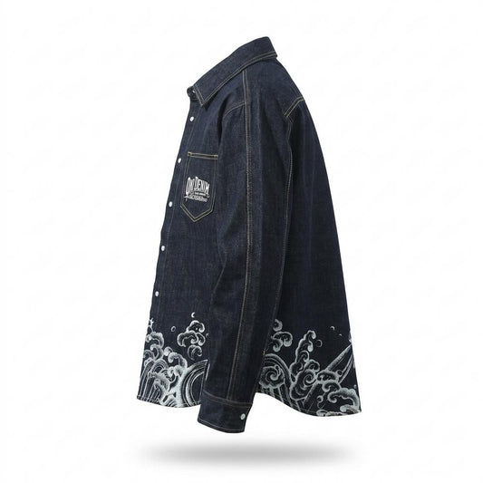 Allsaints Leather - Keven | Embroidered Denim Shirt Men