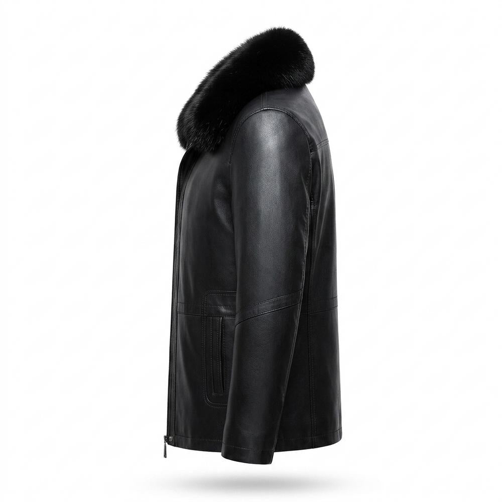 Allsaints Leather - Roren | Fur-Collar Lined Leather Jacket Men