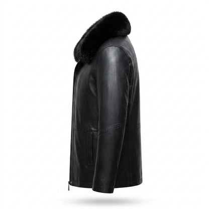 Allsaints Leather - Roren | Fur-Collar Lined Leather Jacket Men