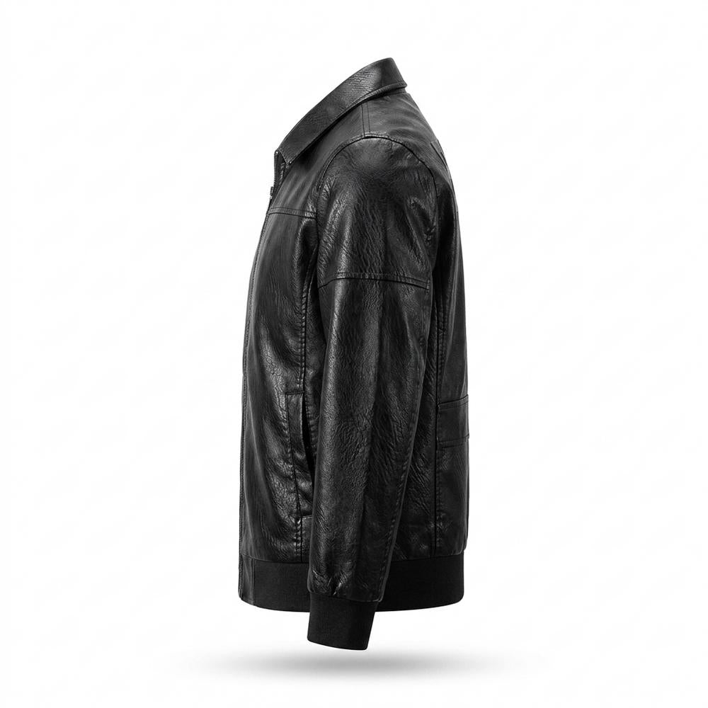 Allsaints Leather - Taziv | Embossed Zip-Up Leather Jacket Men
