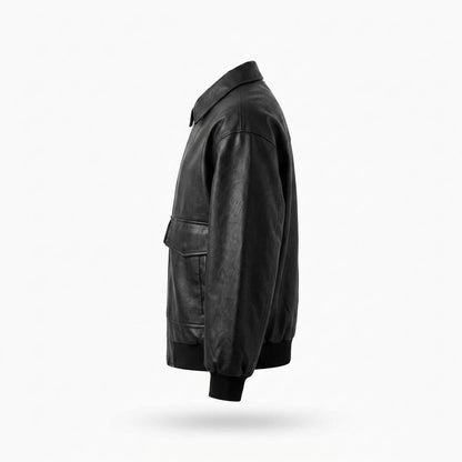 Allsaints Leather - Nepos | Loose-Fit Zip-Up Leather Jacket Men