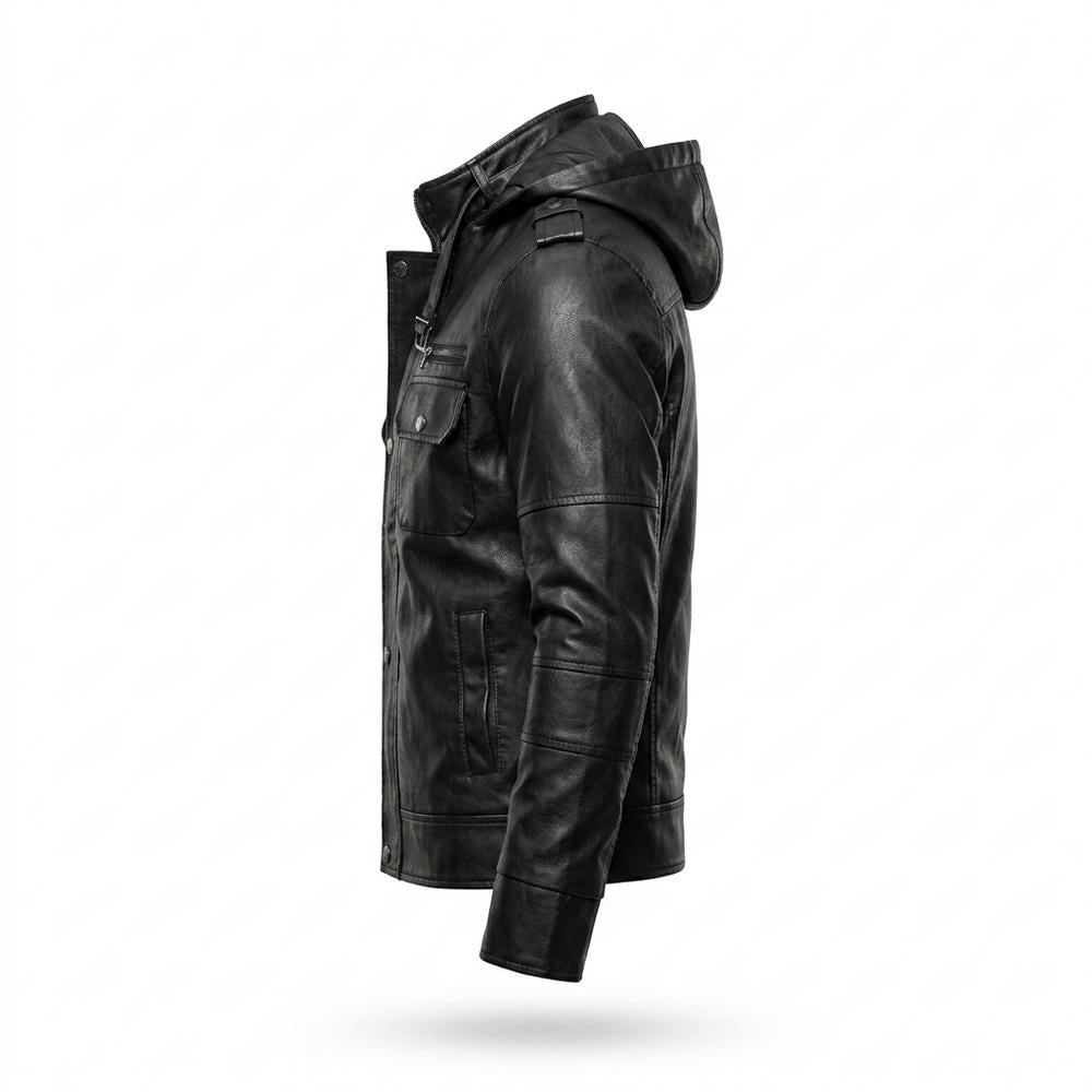 Allsaints Leather - Kigel | Stand-Collar Fitted Leather Jacket Men