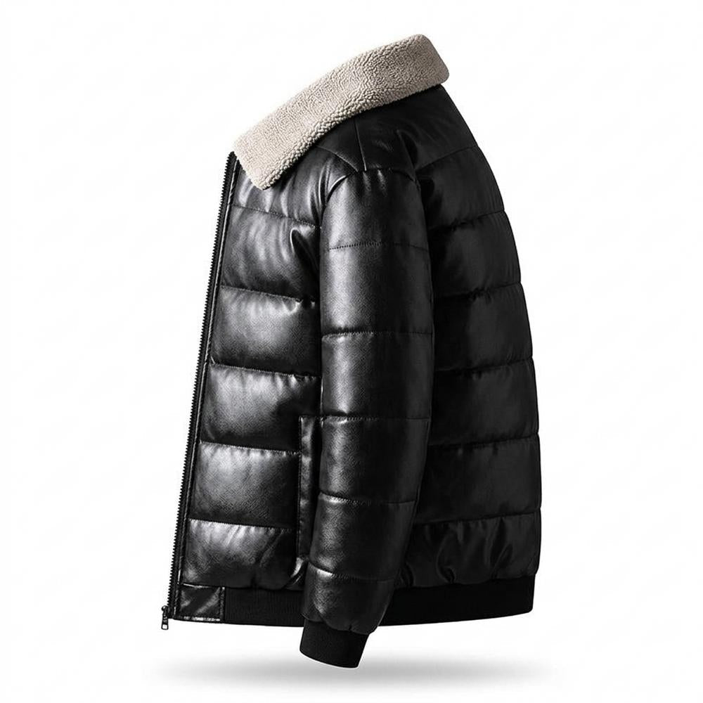 Allsaints Leather - Arsan | Quilted Shearling-Collar Leather Jacket Men