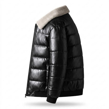 Allsaints Leather - Arsan | Quilted Shearling-Collar Leather Jacket Men
