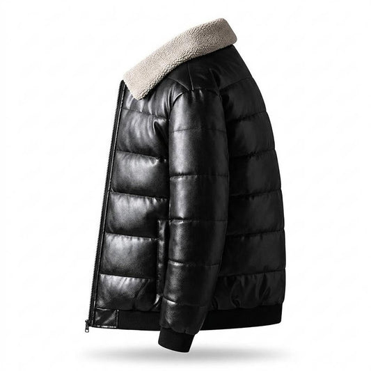 Allsaints Leather - Arsan | Quilted Shearling-Collar Leather Jacket Men