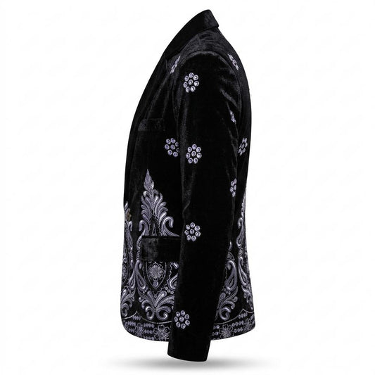 Allsaints Leather - Nolom | Embroidered Velvet Blazer Men