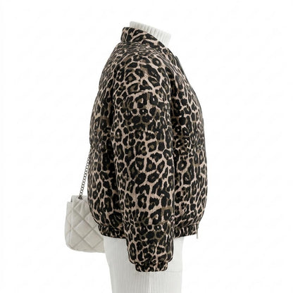 Allsaints Leather - Ninal | Leopard Print Zip-Up Jacket Women