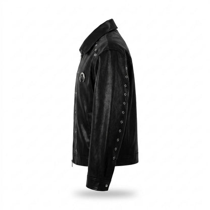 Allsaints Leather - Rigek | Studded Smooth Leather Jacket Unisex