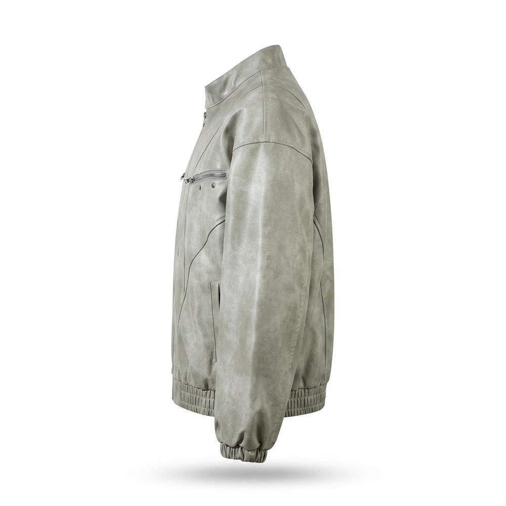 Allsaints Leather - Mowan | Washed Zip-Up Leather Jacket Unisex