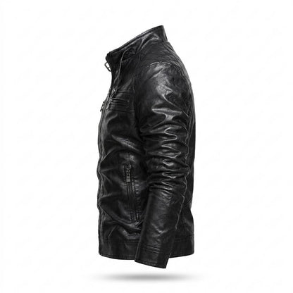 Allsaints Leather - Vetir | Quilted Zippered Leather Jacket Men