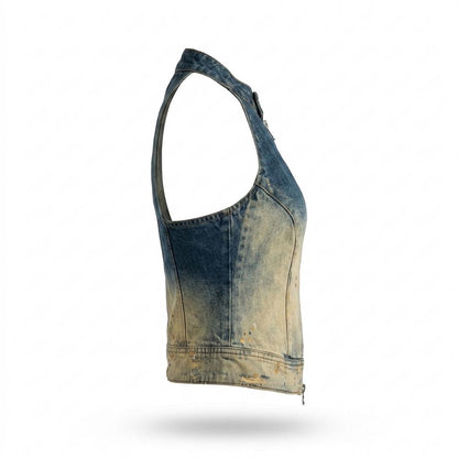 Allsaints Leather - Miron | Washed Zip-Up Vest Women