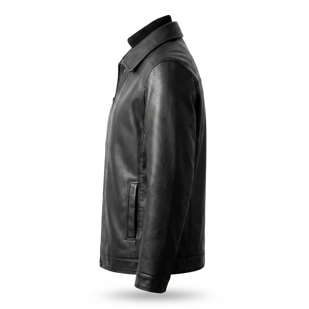 Allsaints Leather - Miven | Grained Zip-Up Leather Jacket Men