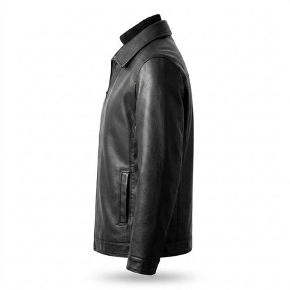 Allsaints Leather - Miven | Grained Zip-Up Leather Jacket Men