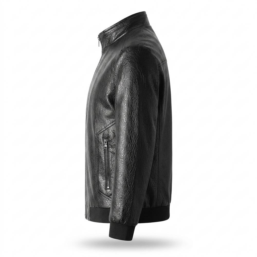 Allsaints Leather - Saven | Textured Lined Leather Jacket Men