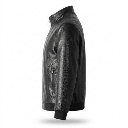 Allsaints Leather - Saven | Textured Lined Leather Jacket Men