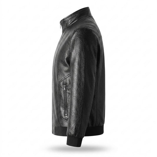 Allsaints Leather - Saven | Textured Lined Leather Jacket Men
