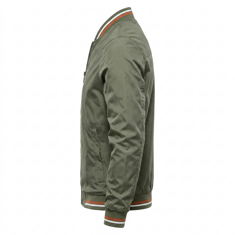 Allsaints Leather - Midan | Zip-Up Striped-Trim Jacket Men