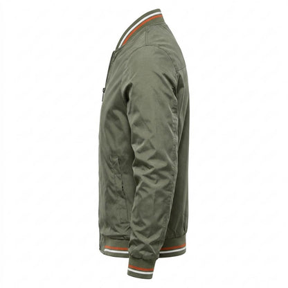 Allsaints Leather - Midan | Zip-Up Striped-Trim Jacket Men