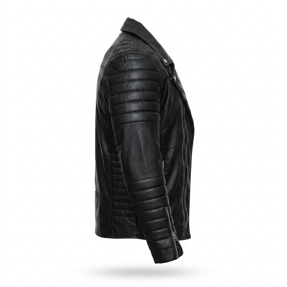 Allsaints Leather - Koras | Asymmetrical Quilted Leather Jacket Men