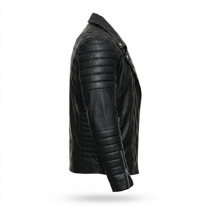 Allsaints Leather - Koras | Asymmetrical Quilted Leather Jacket Men
