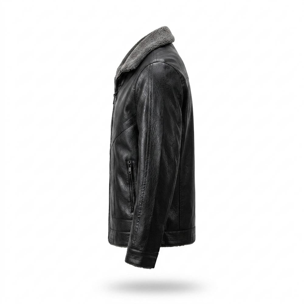 Allsaints Leather - Kamel | Lined Shearling-Collar Leather Jacket Men