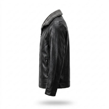 Allsaints Leather - Kamel | Lined Shearling-Collar Leather Jacket Men