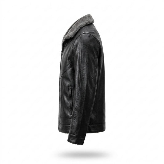 Allsaints Leather - Kamel | Lined Shearling-Collar Leather Jacket Men